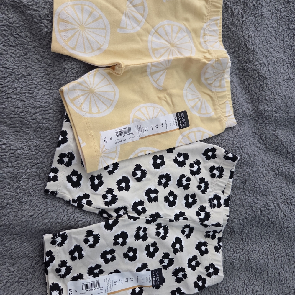 Okie Dokie Yellow Lemon and Black Leopard Shorts